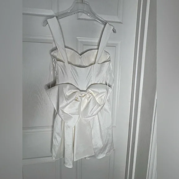 Altar’d State White Bow Mini Dress Sz M - Picture 13 of 16
